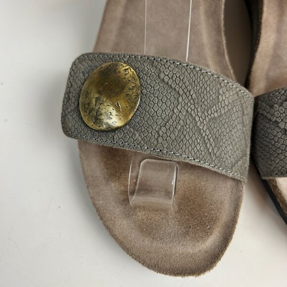 Taos Sandals 41 US 10-10.5 Taupe Carousel 2 Wedge Open Toe Leather Comfort - Picture 10 of 15